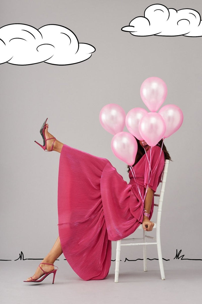 Carnation Maxi Dress In Pink Lurex - St Frock (Dev)