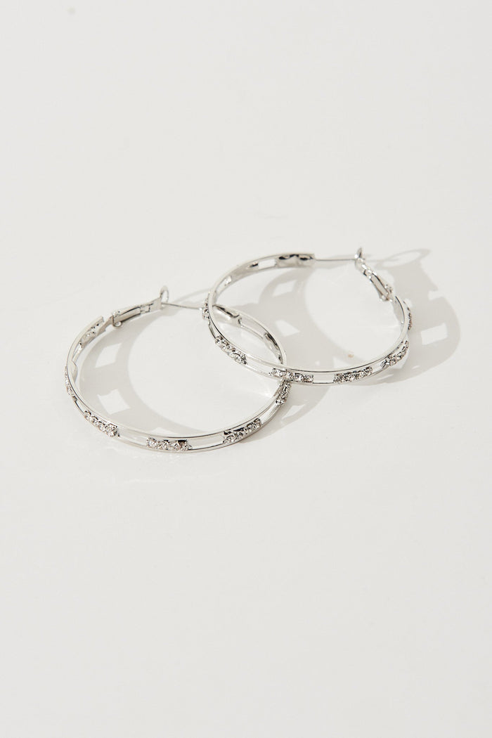 August + Delilah Paloma Hoop Earrings In Silver - St Frock (Dev)