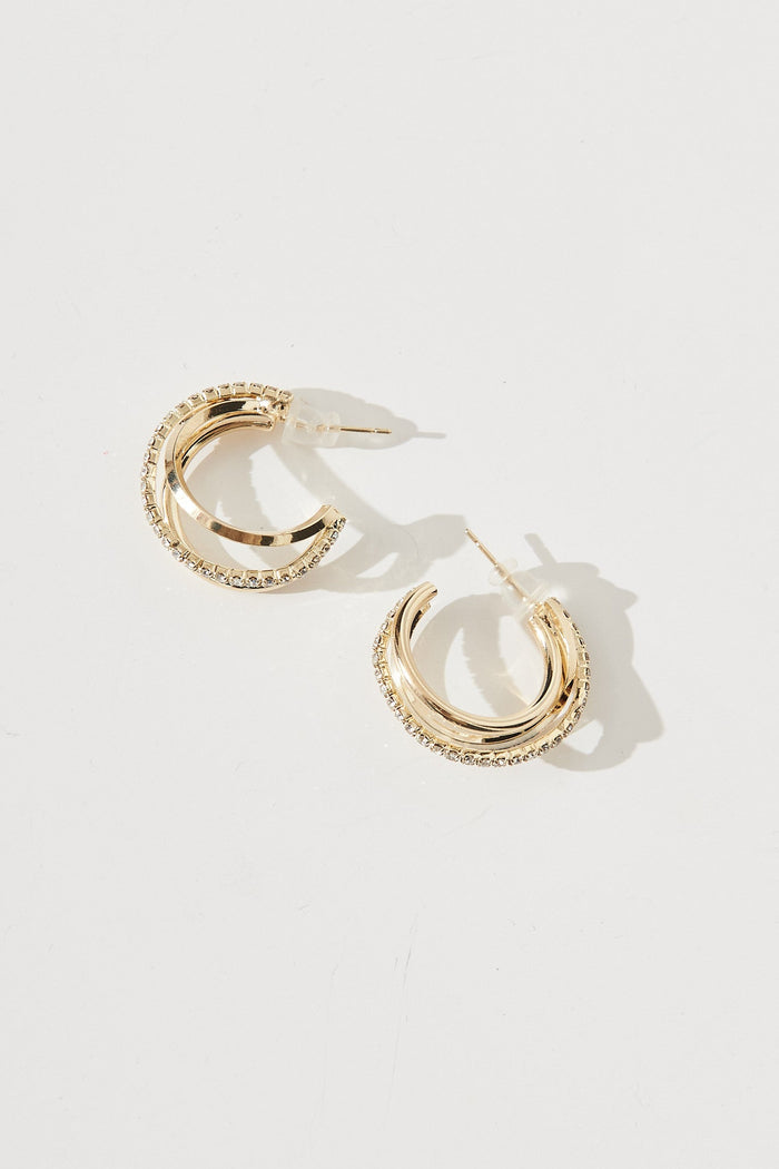 August + Delilah Cascade Hoop Earrings In Gold - St Frock (Dev)