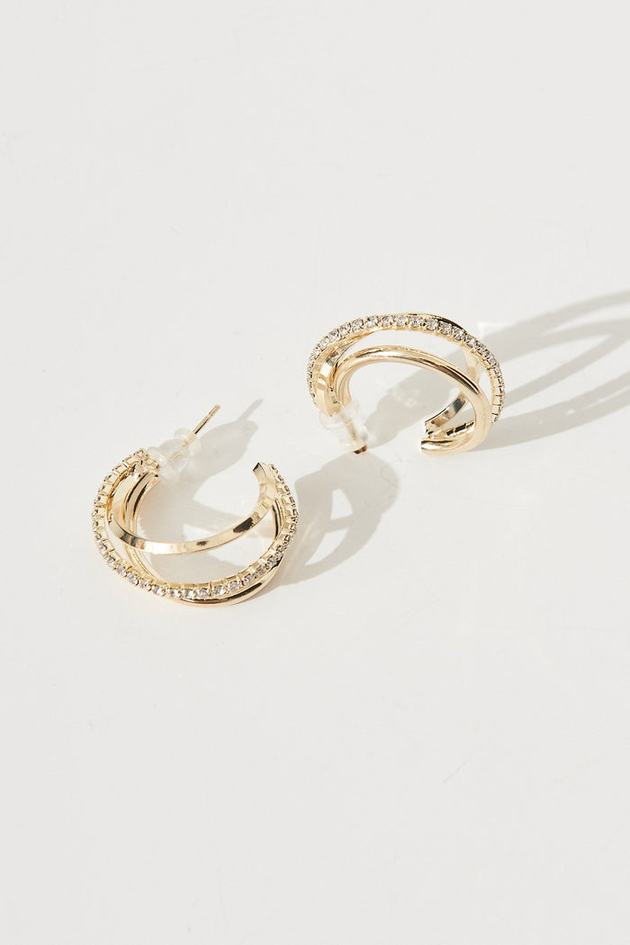 August + Delilah Cascade Hoop Earrings In Gold - St Frock (Dev)