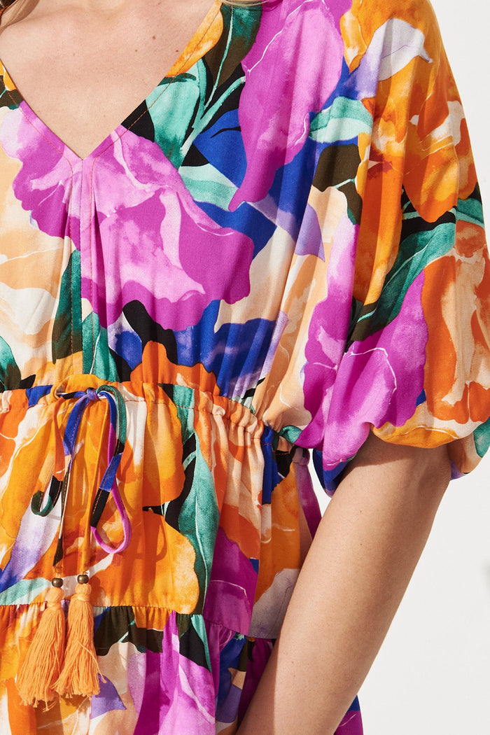 Ellen Top in Multi Floral - Detail