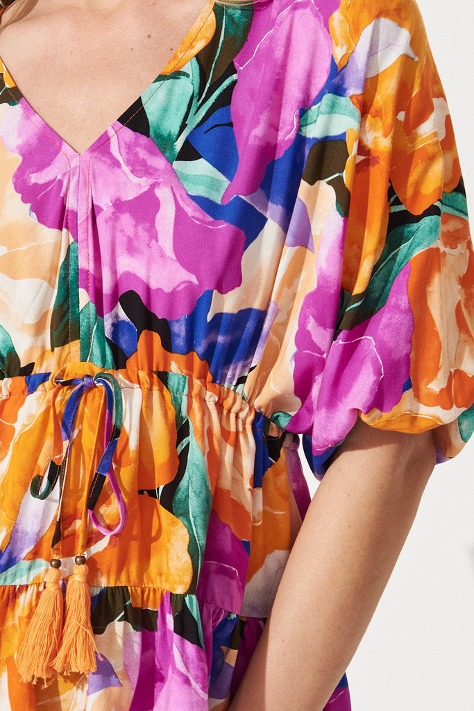 Ellen Top in Multi Floral - Detail