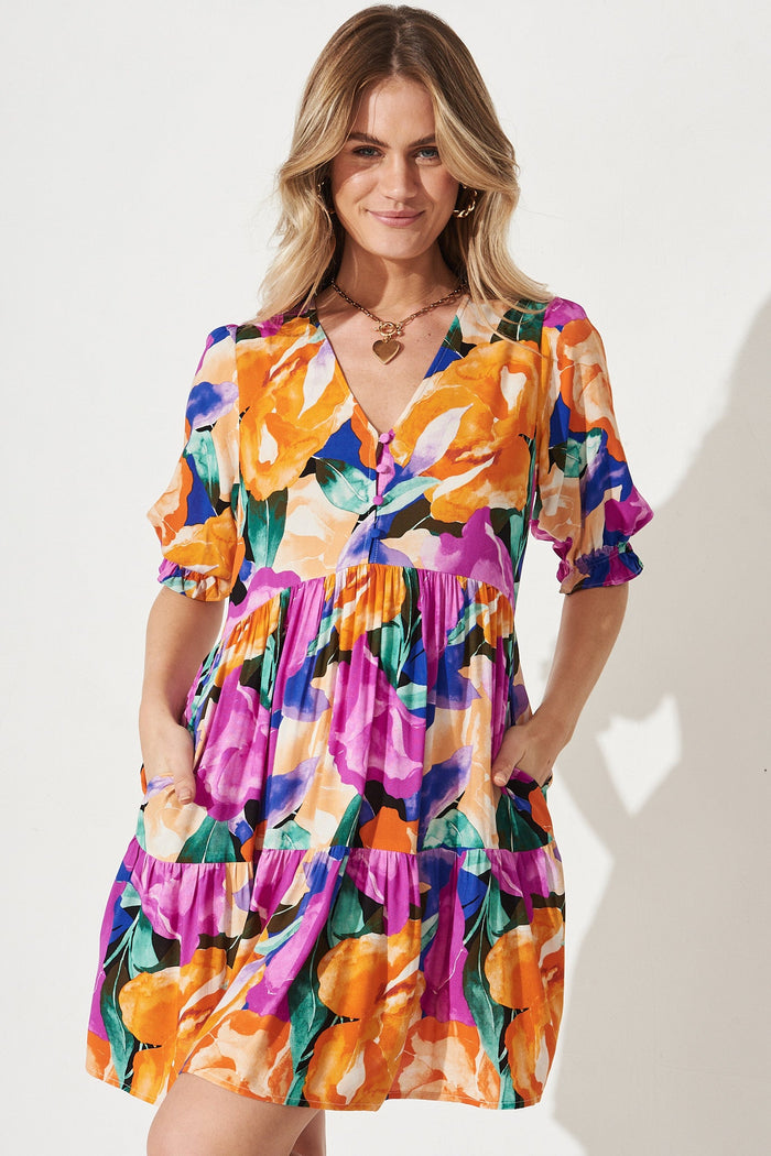 Sunny Dress In Multi Floral