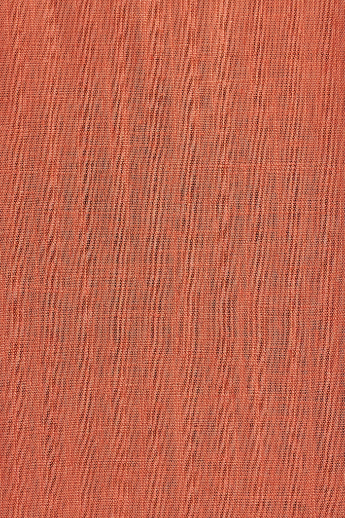 Rejina Top In Rust Linen Blend - Fabric