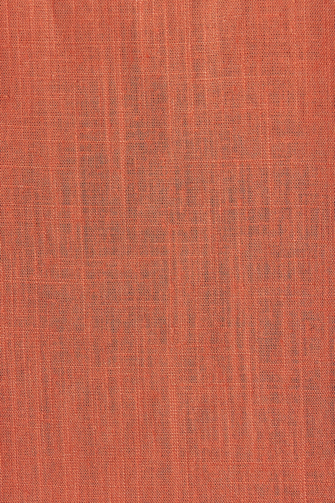 Rejina Top In Rust Linen Blend - Fabric