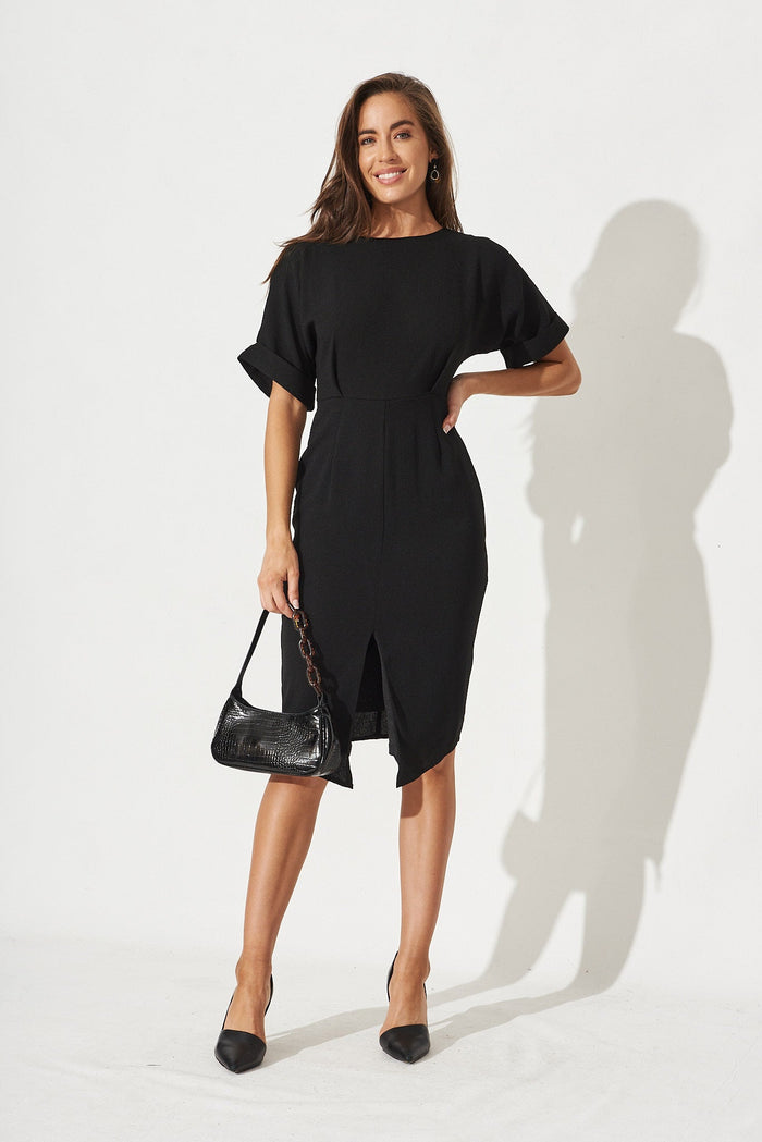 Inka Midi Dress in Black - Full Length