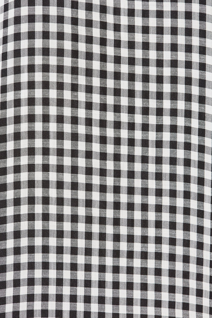 Loveline Dress In Black With White Gingham - Fabric