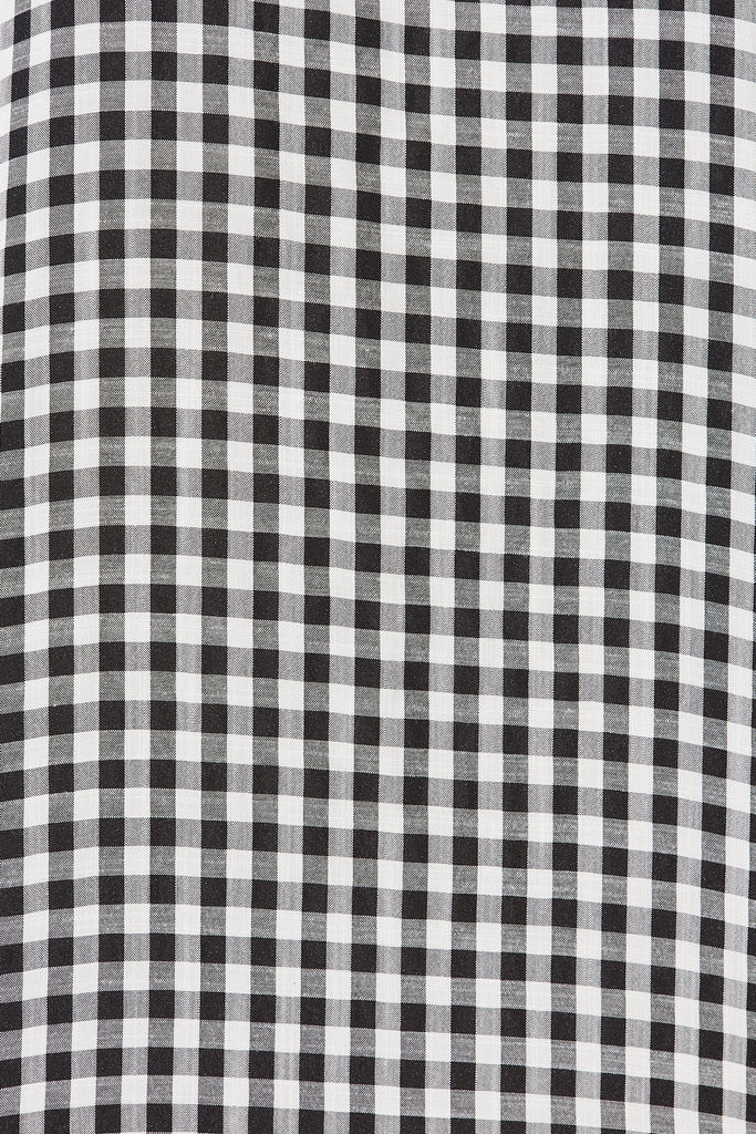 Loveline Dress In Black With White Gingham - Fabric