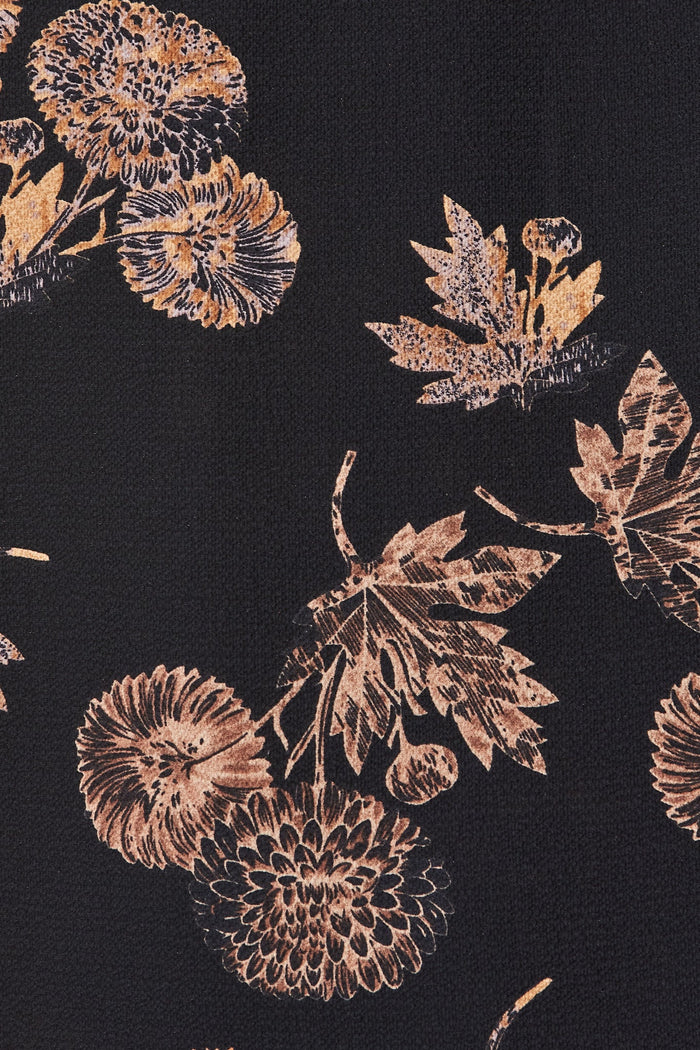 High Hopes Pants In Charcoal With Apricot Floral - Fabric