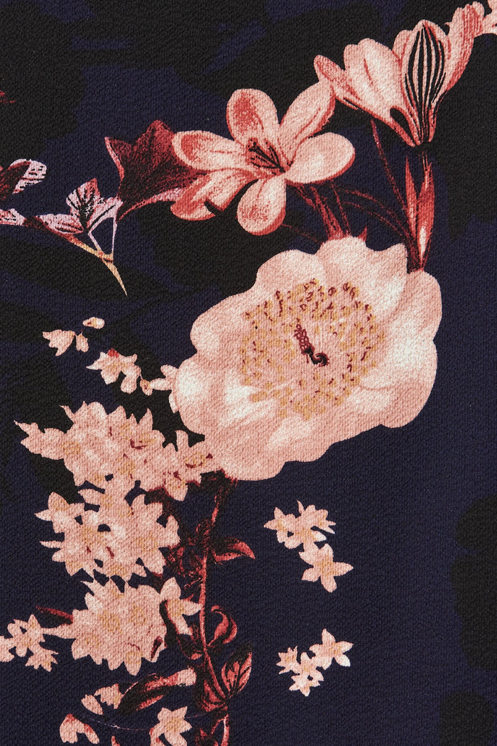 High Hopes Pants In Navy With Pink And Blush Floral - Fabric