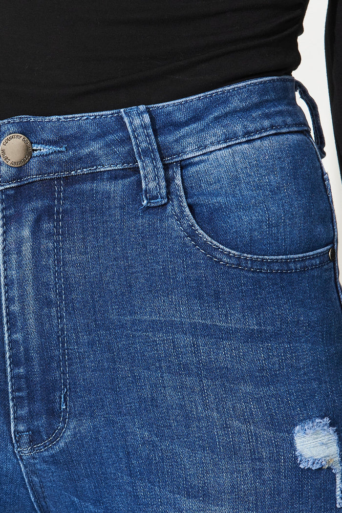 Hardy Stretch Denim In Dark Blue Wash - Detail