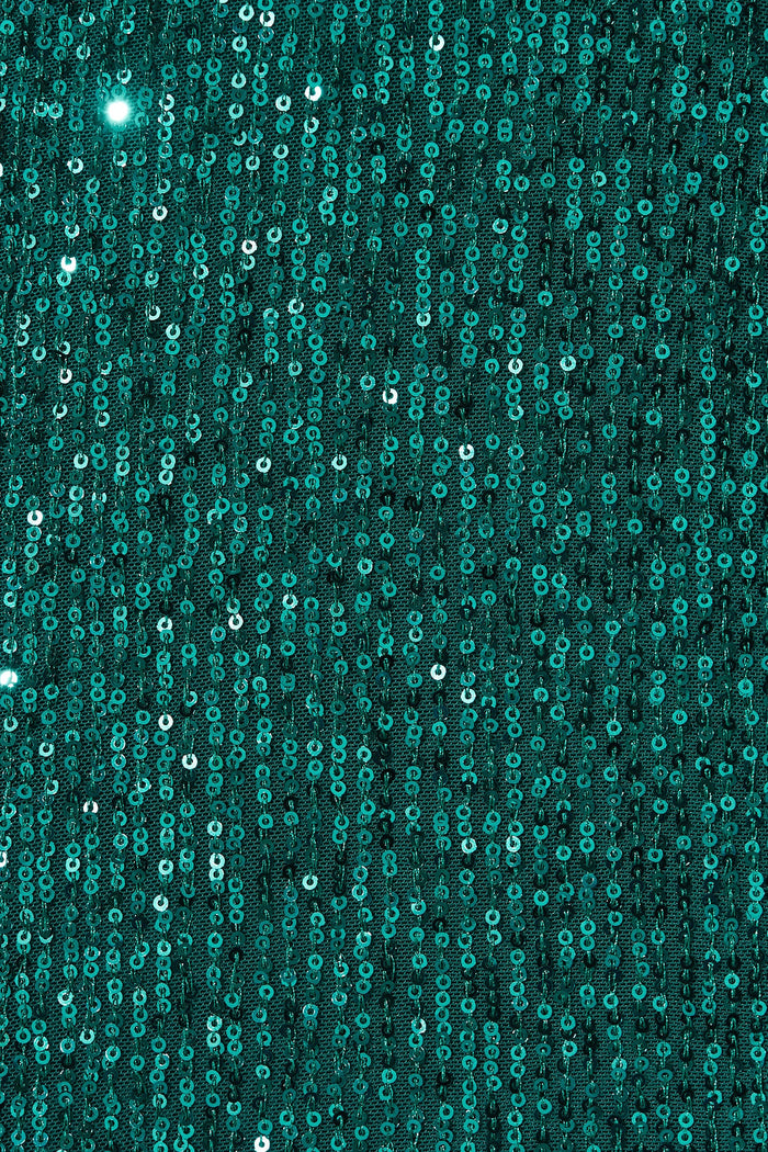Mambo Sequin Midi Dress In Emerald - Fabric
