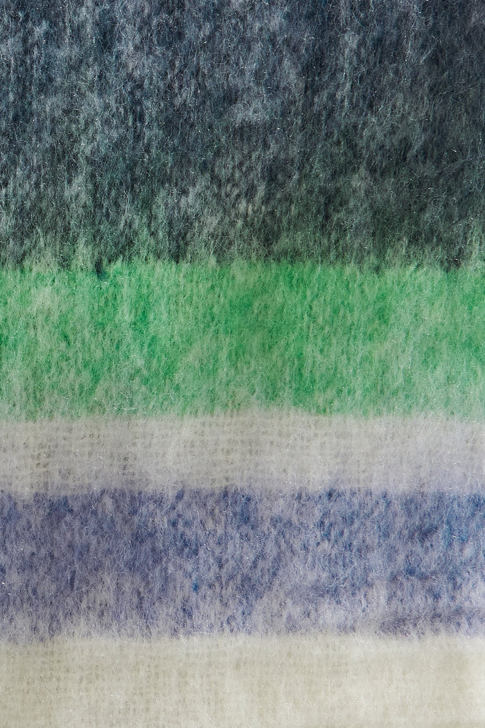 August + Delilah Sible Knit Scarf In Navy Check - Fabric
