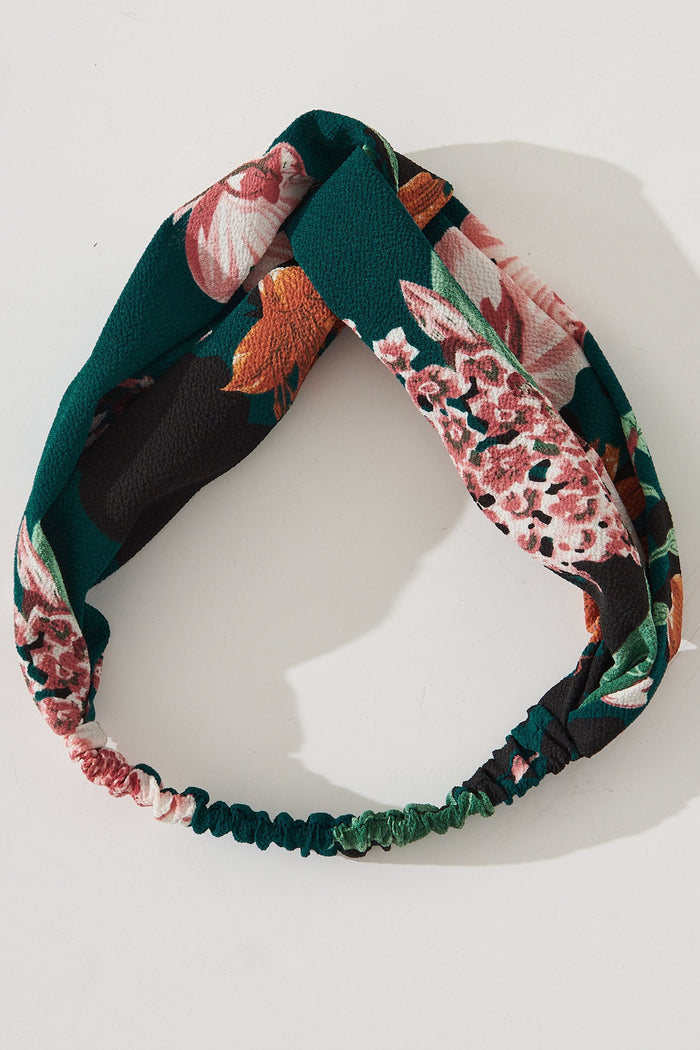 August + Delilah Vegara Headband in Green Floral - Full Length