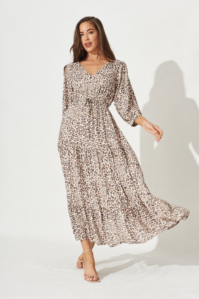 Emillia Maxi Dress in Leopard Print - Full Length