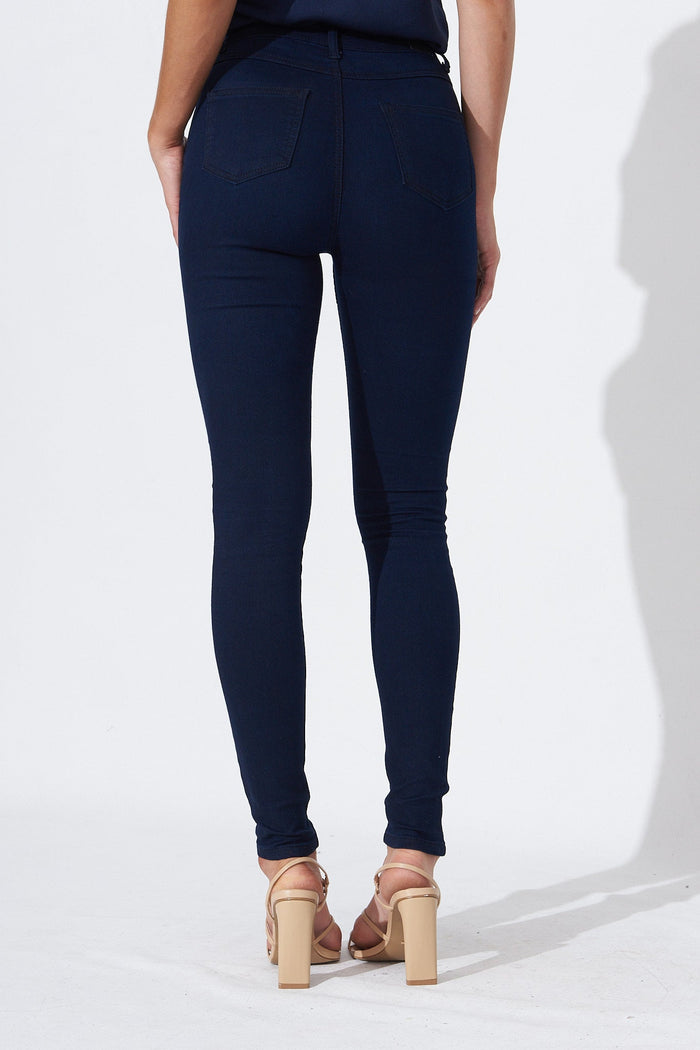 Siren Stretch Denim in Dark Indigo - Back