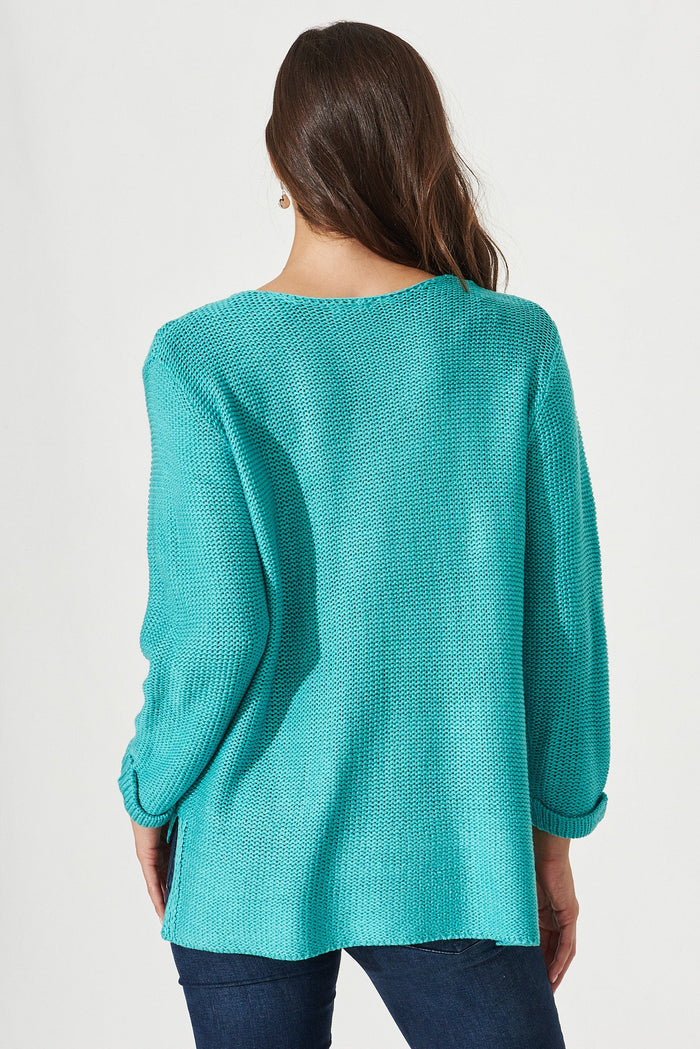 Hayley Knit In Green Cotton - Back