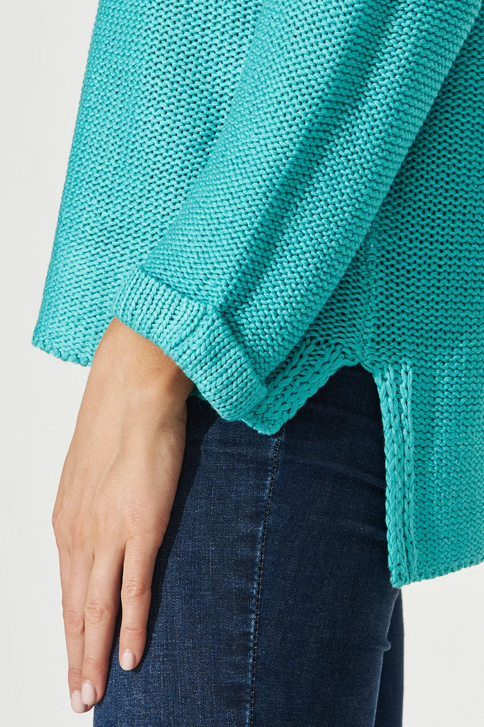 Hayley Knit In Green Cotton - Detail