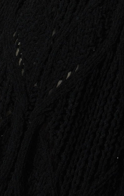 Leita Chenille Cardigan In Black - Fabric