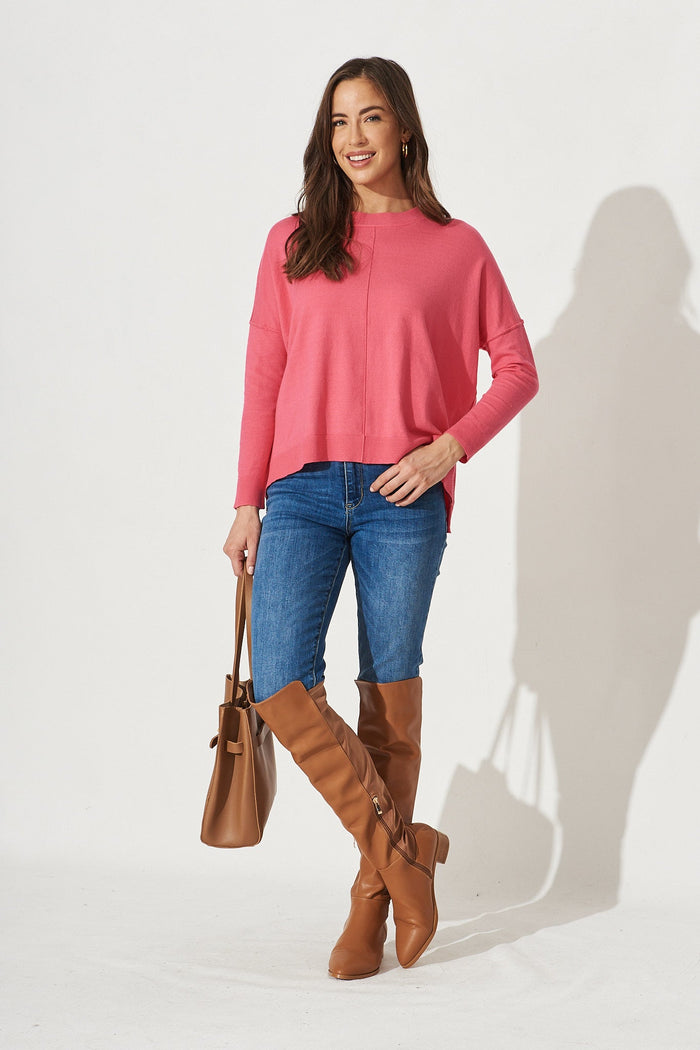 Miranda Knit in Hot Pink - Full Length