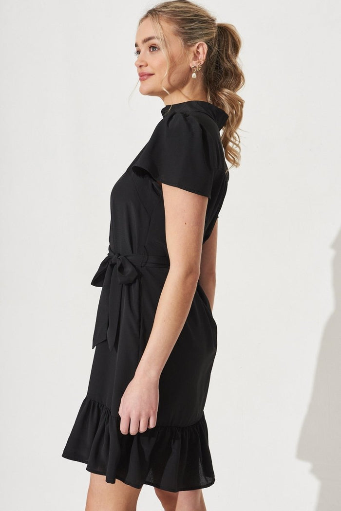 Charlotte Shirt Dress In Black - St Frock (Dev)