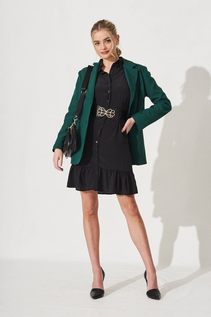 Charlotte Shirt Dress In Black - St Frock (Dev)