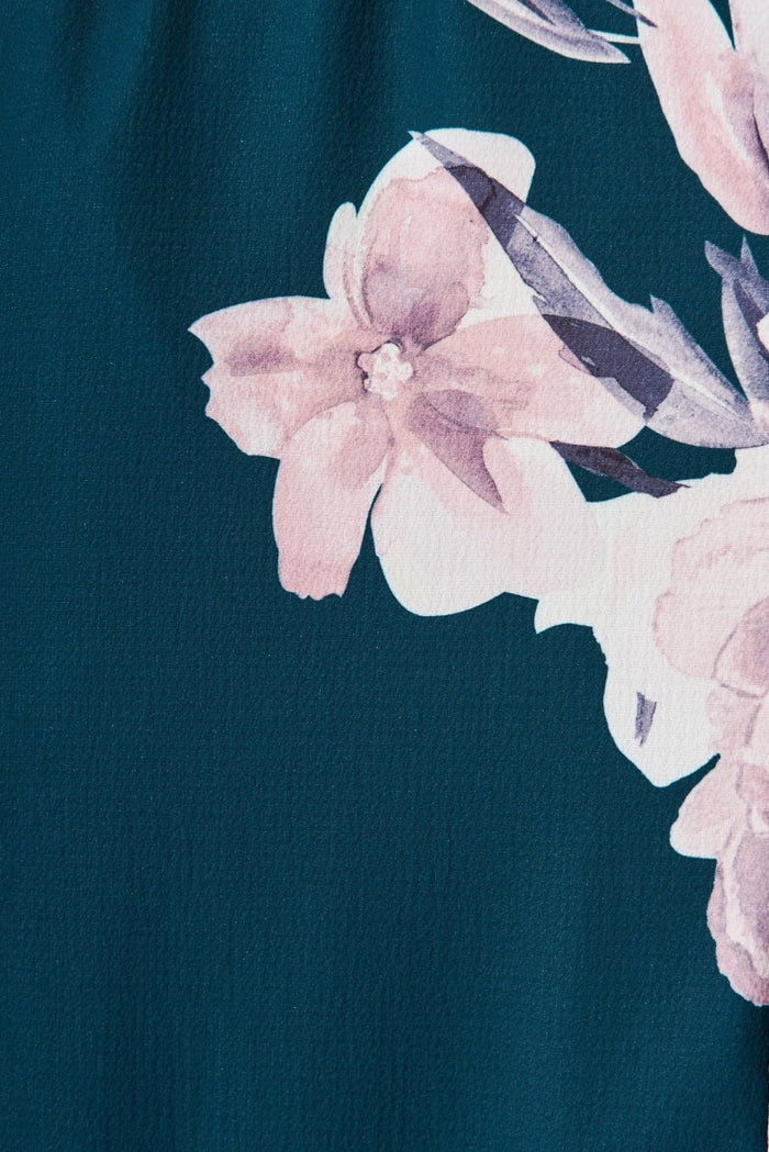 Charlotte Shirt Dress In Teal With Blush Floral - St Frock (Dev)