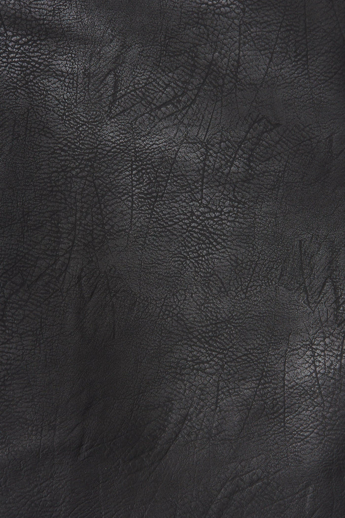 Aria Mini Skirt In Black Leatherette - Fabric