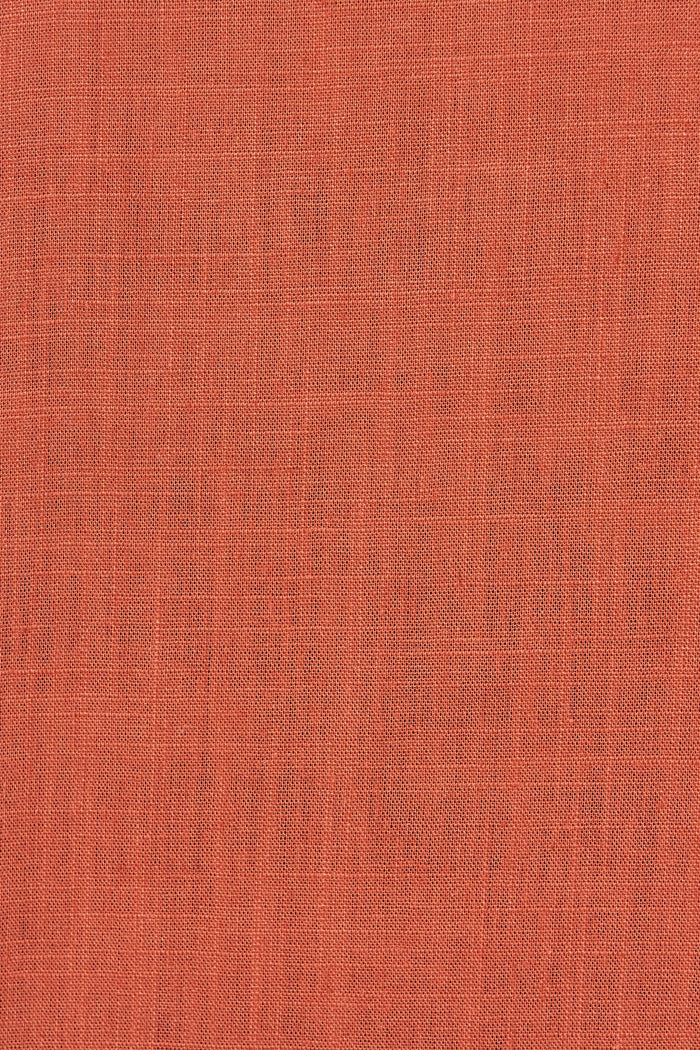 Rejina Top In Rust Linen Blend - Fabric