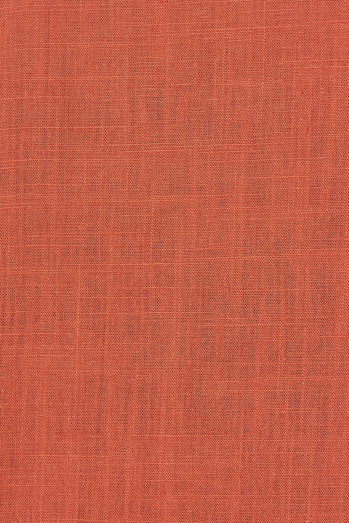 Rejina Top In Rust Linen Blend - Fabric