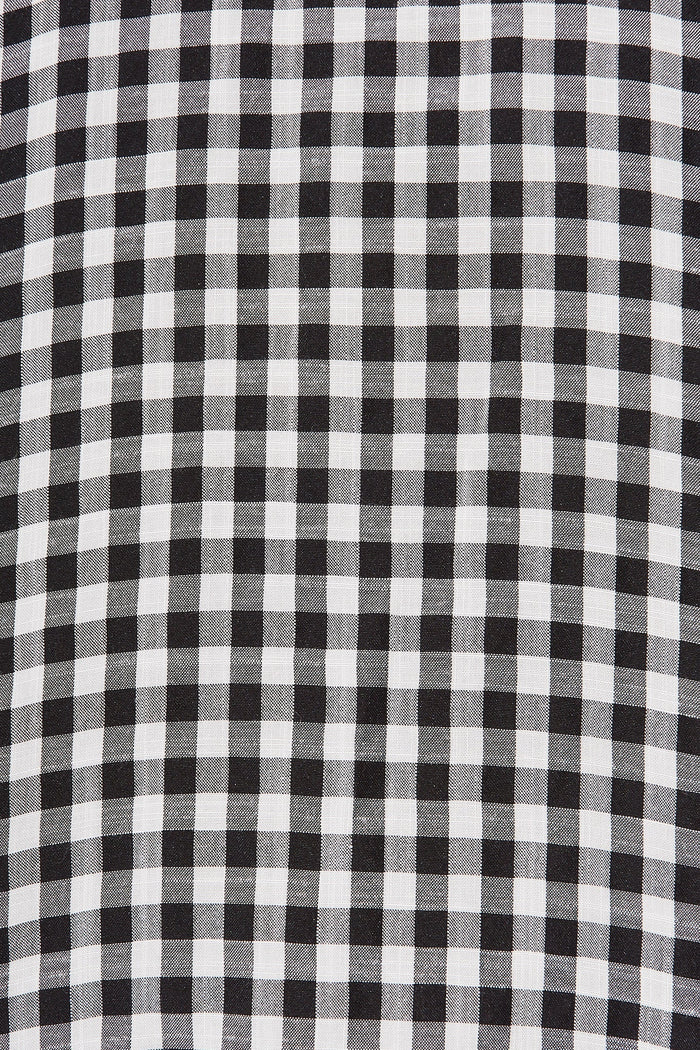 Loveline Dress In Black With White Gingham - Fabric