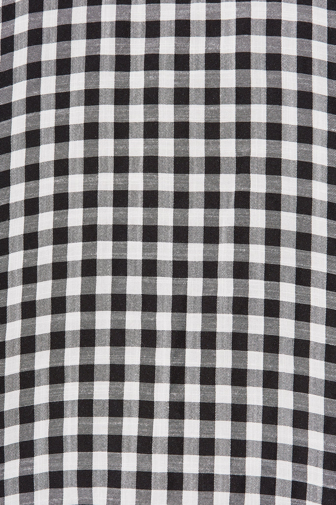 Loveline Dress In Black With White Gingham - Fabric