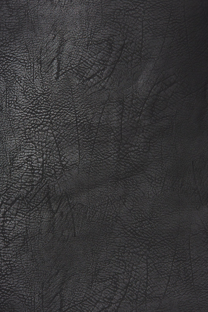 Aria Mini Skirt In Black Leatherette - Fabric