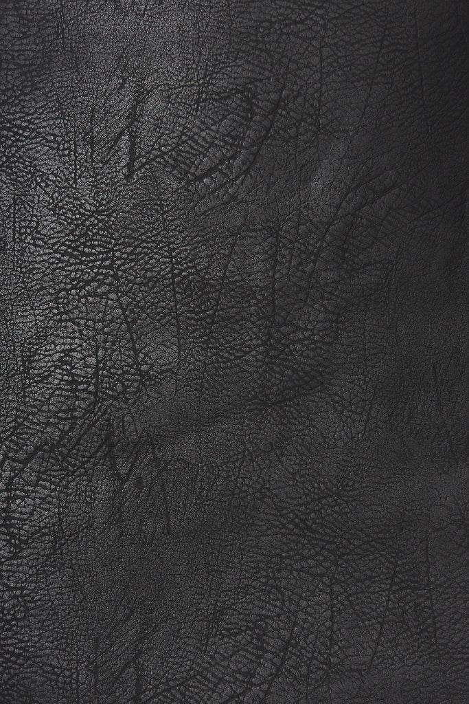 Aria Mini Skirt In Black Leatherette - Fabric