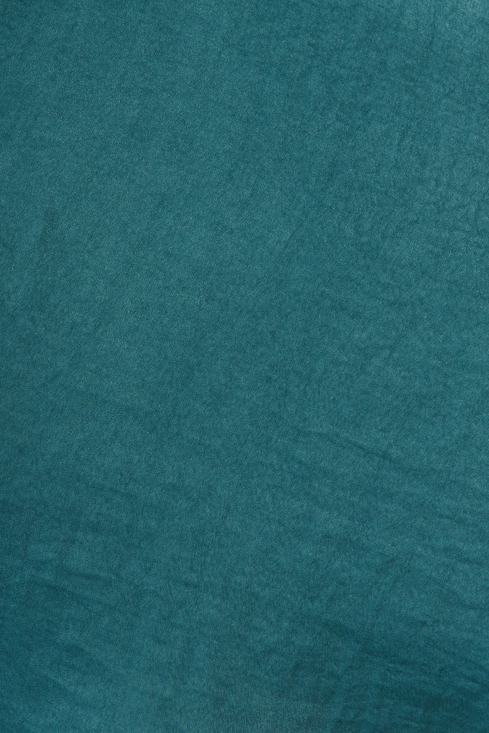 Helene Dress in Dusty Teal Satin - Fabric