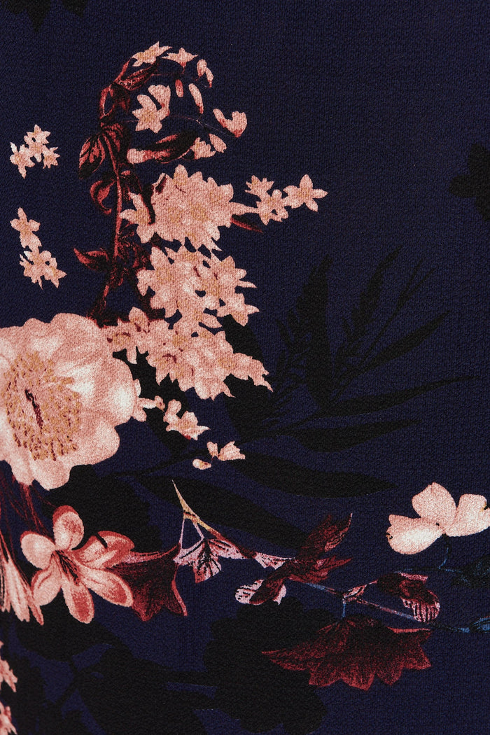 High Hopes Pants In Navy With Pink And Blush Floral - Fabric