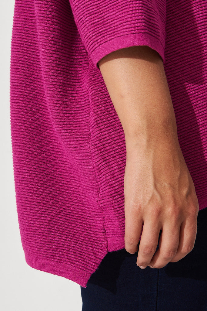 Mandie Colourblock Knit In Navy Multi - Detail