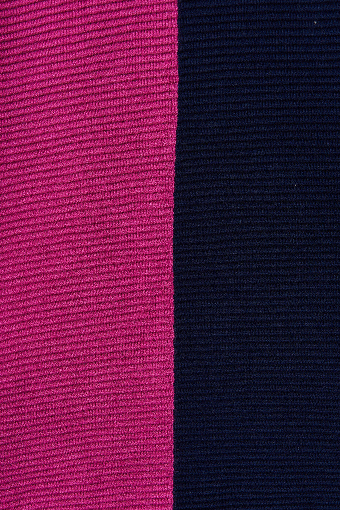 Mandie Colourblock Knit In Navy Multi - Fabric