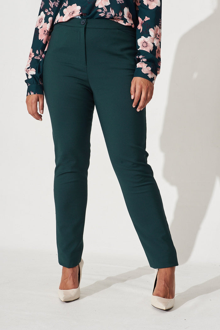 The Boss Pants In Emerald - Front