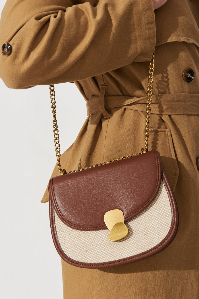August + Delilah Corinna Sling Bag In Brown - Detail
