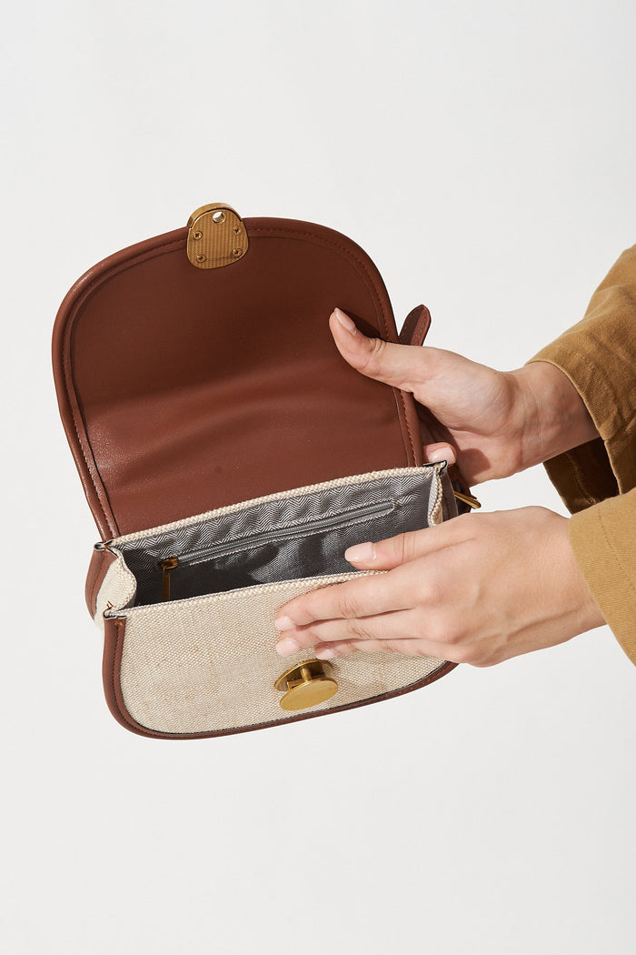 August + Delilah Corinna Sling Bag In Brown - Detail