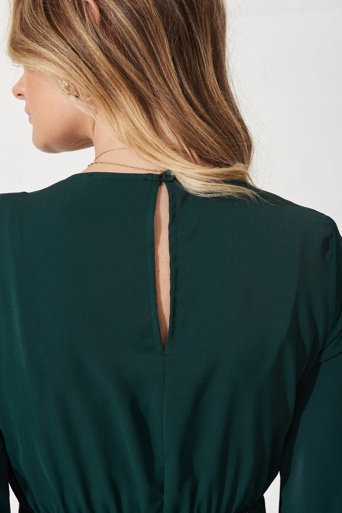 Caliah Skater Dress In Emerald Green - St Frock (Dev)