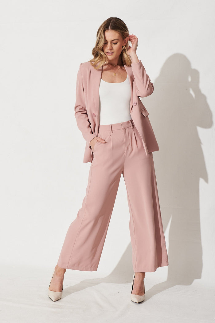 Elysse Pants in Blush - Full Length