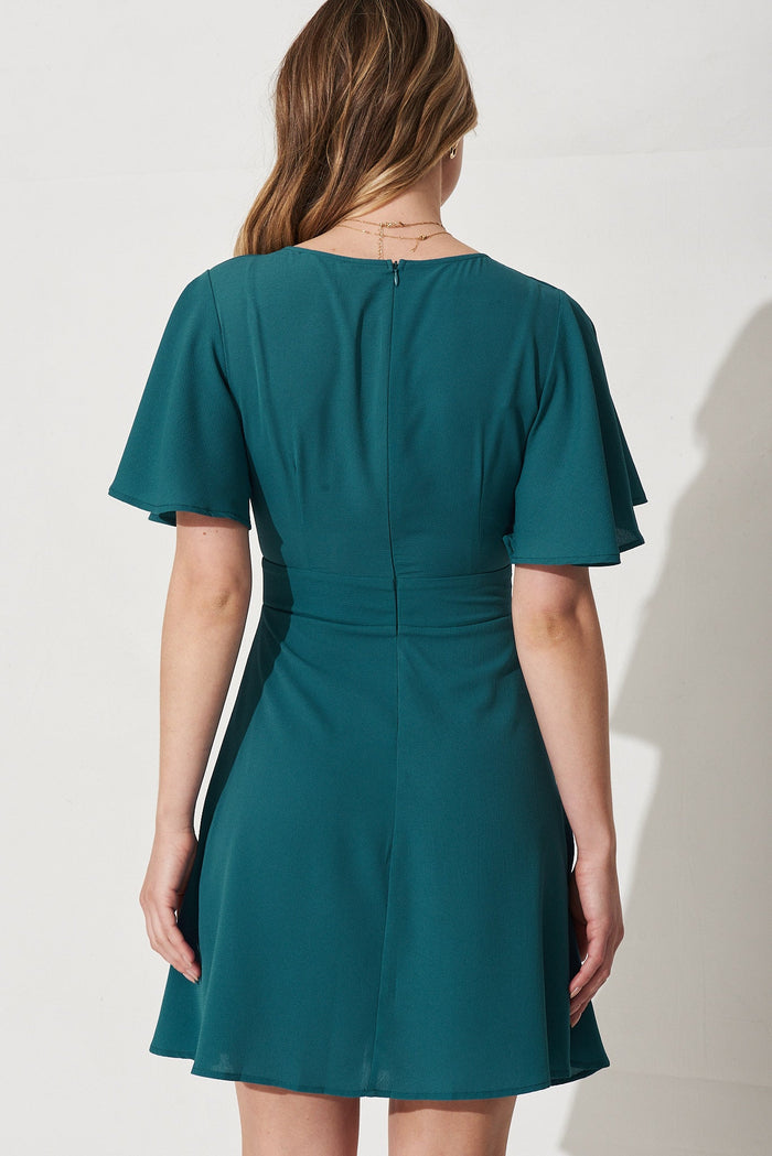 Jenna Dress In Teal - Back
