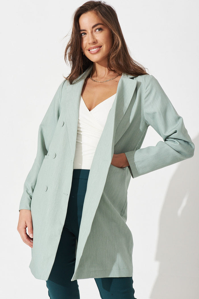 Alicia Blazer In Sage - Front