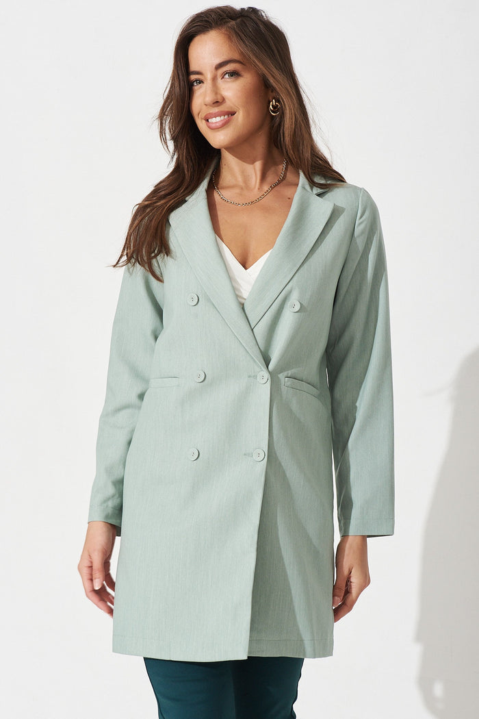 Alicia Blazer In Sage - Front