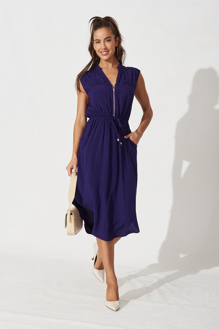Shire Dress in Navy - Full Length