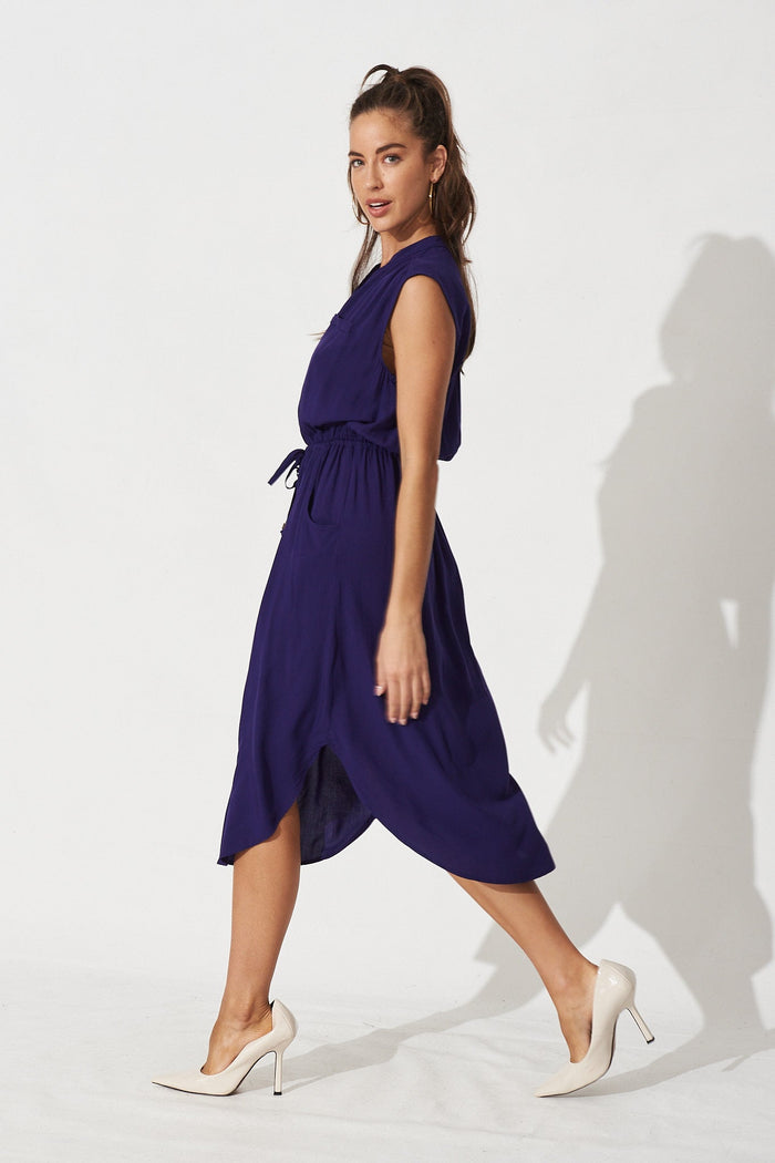 Shire Dress in Navy - Side