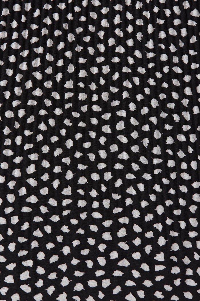 Fleuri Top In Black With White Speckle Chiffon - Fabric