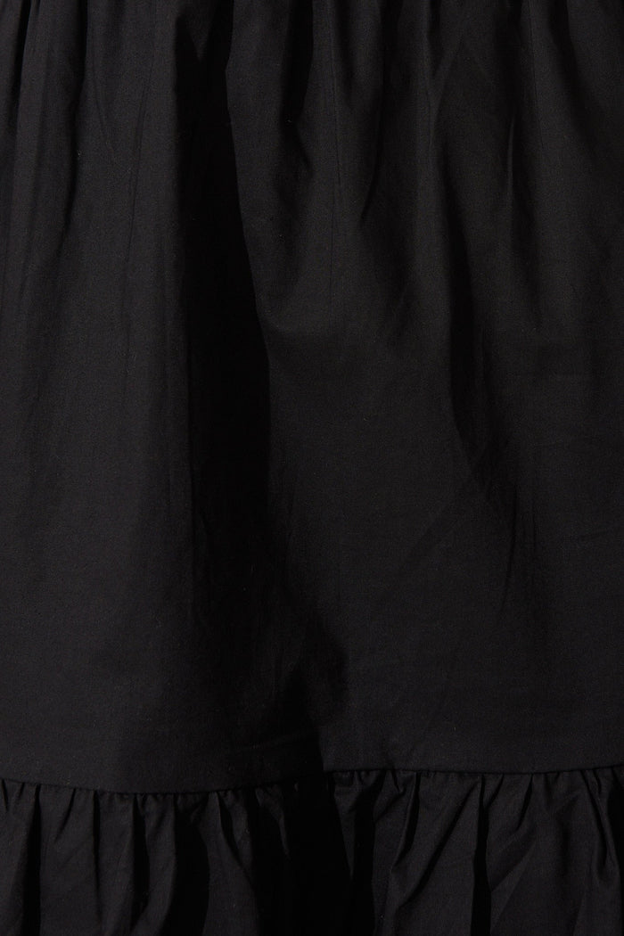 Shazza Shirt Dress in Black Linen Blend - Fabric